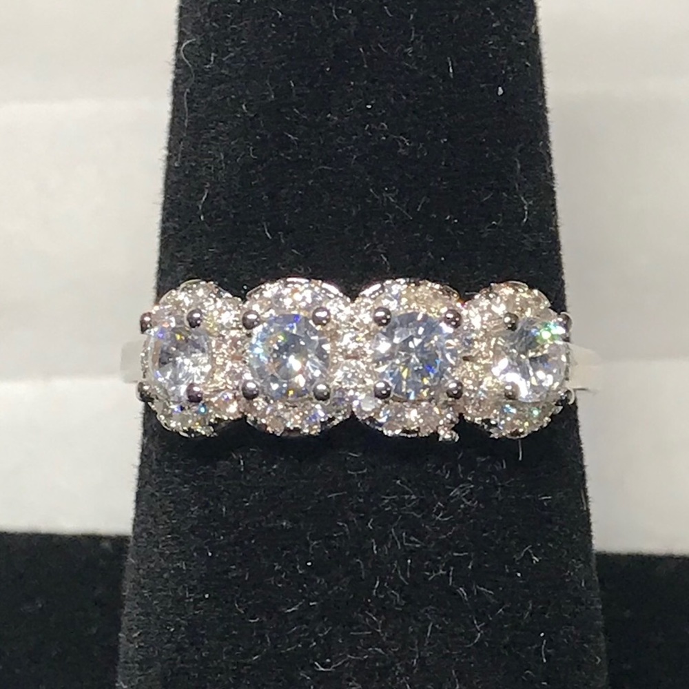 Size 7.5, Sterling Silver “Diamond” Ring